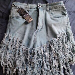 Fringe Jean Shorts